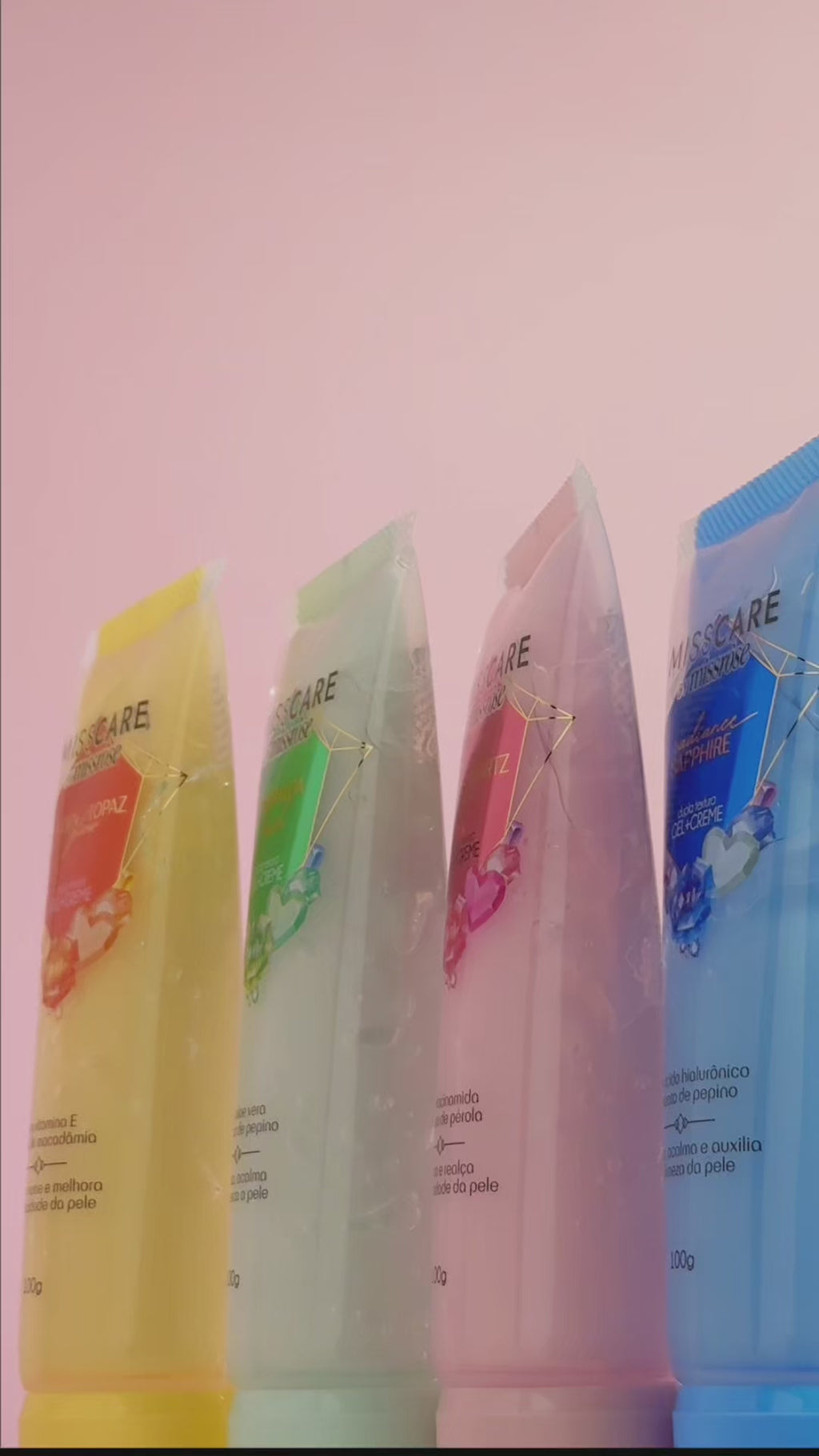 Coleção Pedras Preciosas Kit Gel + Creme Corporal MissCare by Miss Rôse.